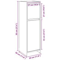 Armario de baño vidaXL Negro Roble 30x30x95 cm Madera - details 7
