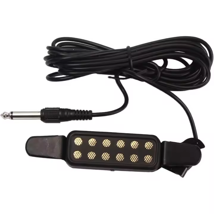 Pastilla de guitarra con transductor de 12 orificios y amplificador con cable de 3 m y conector de 1/4 de pulgada para guitarras acústicas clásicas y folk de 40 y 41 pulgadas. - 1