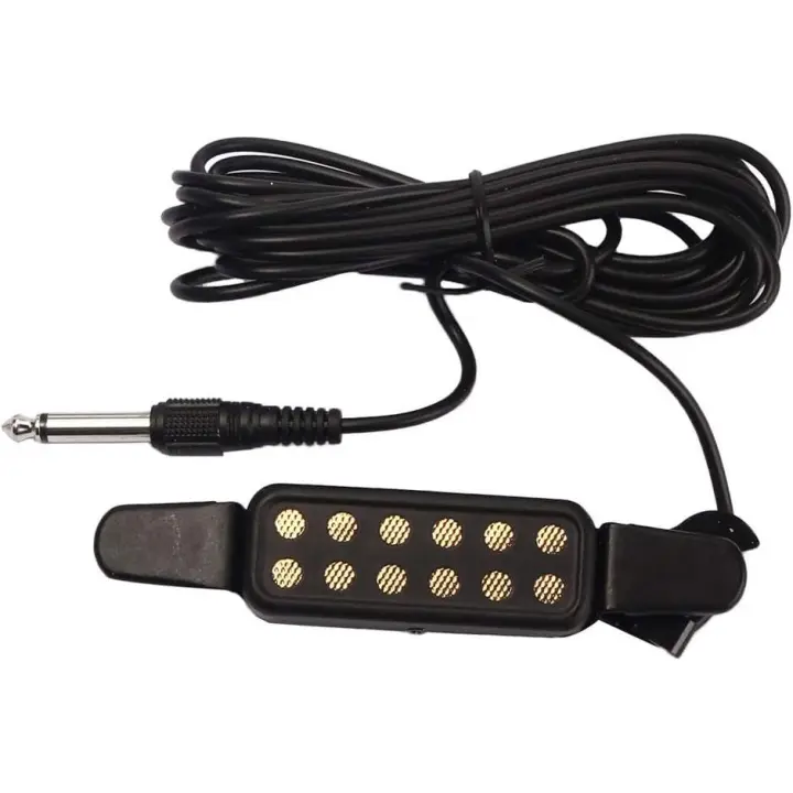 Pastilla de guitarra con transductor de 12 orificios y amplificador con cable de 3 m y conector de 1/4 de pulgada para guitarras acústicas clásicas y folk de 40 y 41 pulgadas. - 1