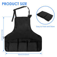 Aguas Resistentes Delantal De Lona Unisex Para Trabajo Con Bolsillos Para Herramientas Duradero Ajustable Con Correas Cruzadas Para Hogar Y Taller - details 17