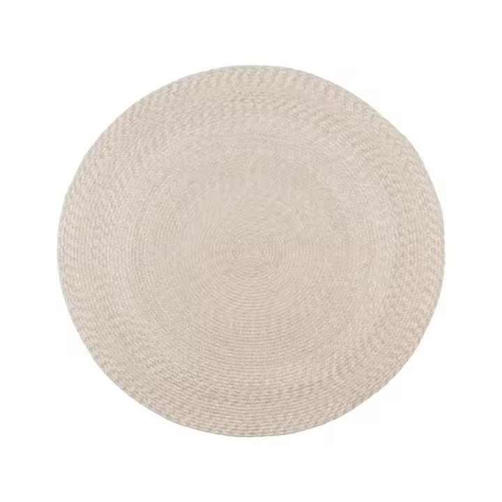 Alfombra Redonda Menorca, PET, Beige, 120x120x1 cm - 1
