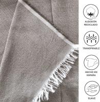 Manta Multiusos para Sofá y Cama, Colcha Foulard de Algodón-Poliéster, Cubresofá o Cubrecama Lavable, 180x290 cm, Suave y Resistente para Hogar, blanco, negro, beige, verde, marrón, gris, azul, turquesa, varios colores - details 25