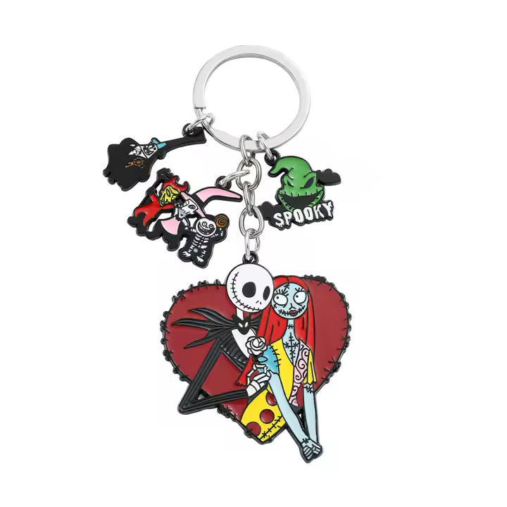 Llavero the Nightmare before Christmas Sally Y Jack Skellington Para Parejas Regalo De Joyería De Halloween Accesorio De Coche De Zinc Aleación Unisex - 1