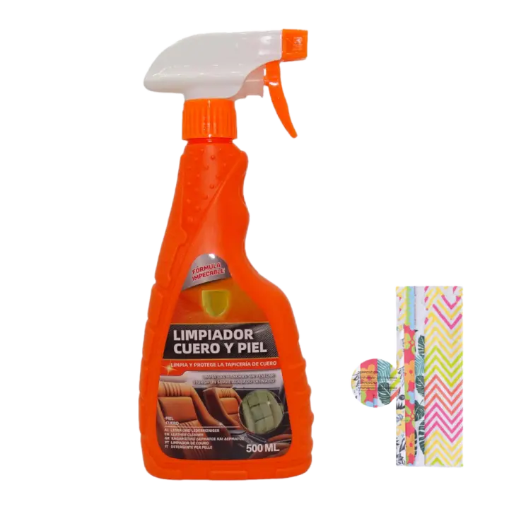 picolar Limpiador cuero y piel para tapicería del coche 500ML + REGALO UN BAYETA MICROFIBRA - 1