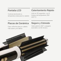 Plancha de Pelo Profesional 2 en 1, Alisa y Riza, Placas de Cerámica, Calentamiento Rápido PTC, 8 Niveles de Temperatura, Pantalla LCD, Cable Giratorio 360°, Apagado Automático, Ideal para Todo Tipo de Cabello, el mejor precio  - Extrahouse - details 2