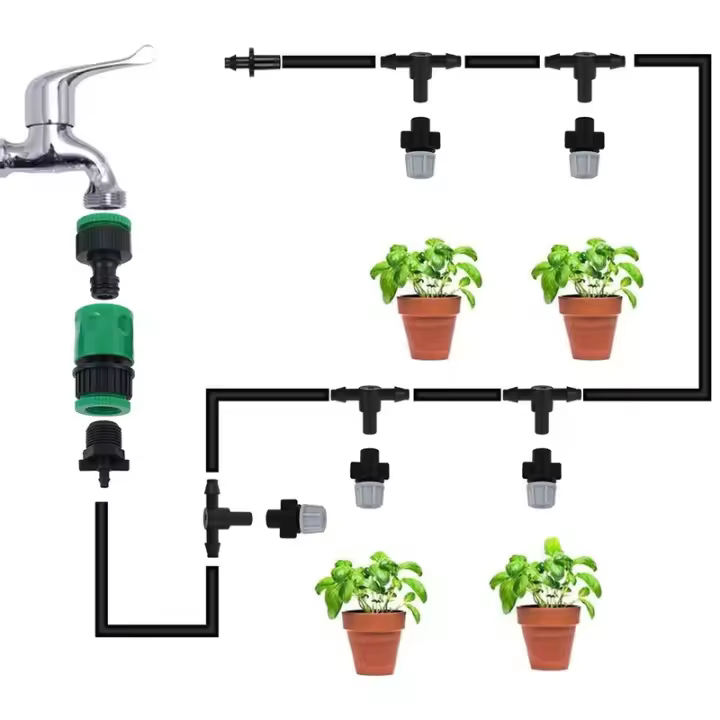 Sistema De Riego 10M Con 10 Aspersores Y Rojelladores Para Jardín Y Agricultura Sistema De Neblinación Y Enfriamiento Por Agua - 1