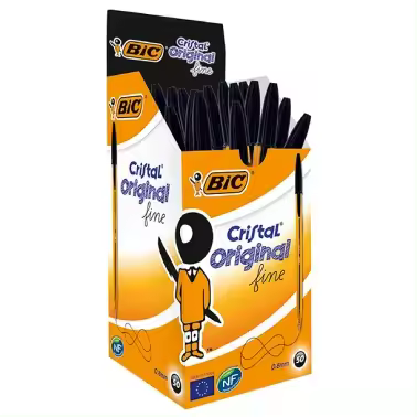 BIC CRISTAL FINE NEGRO - CAJA 50 UNIDADES - 1