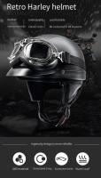 Casco De Motocicleta Retro Mitad Cabeza Abs Material Peso 900g Estilo Americano Para Mujer Pedal Flotante Verano - details 0