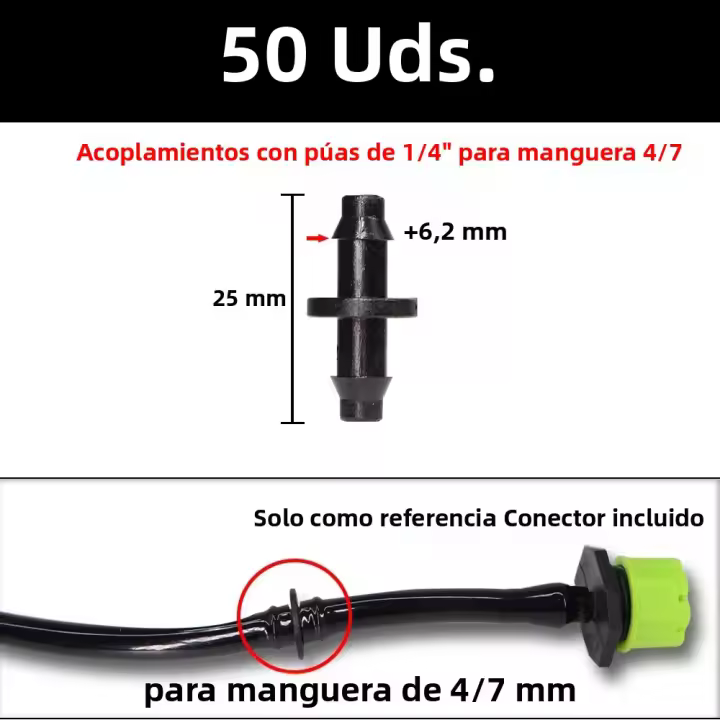 50pcs Conectores De Barba Para Riego Jardín Maceteros 4/7mm Accesorios De Jardín Para Florería Y Paisajismo PP Dinámico - 1