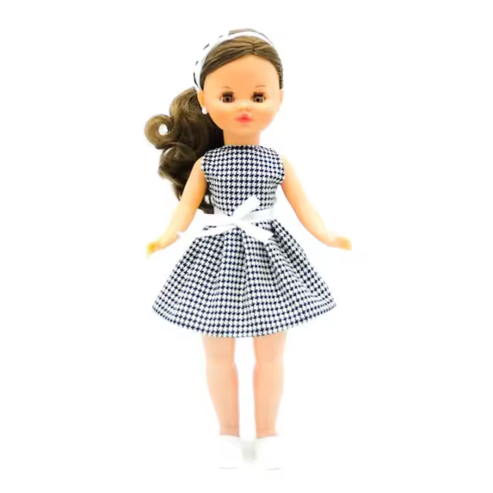 Folk Artesanía Muñeca Colección Sintra Original 40 Cm. Edición Limitada Elegante Vestido Pata de Gallo - 1