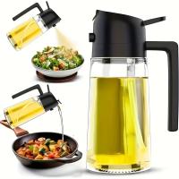 Botella De Aceite Edible Con Atomizador Para Cocina 2 En 1 Sprayer De Aceite De Oliva Para BBQ Asado Picnic Herramienta De Uso Doméstico Material Plástico - details 5