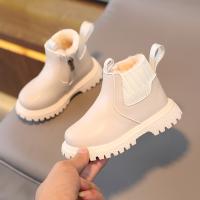 Botas De Veludo Para Niños Con Cierre De Cremallera Lateral Antideslizantes Y Cómodas Para El Invierno Diseño Simple Y Elegante - details 0