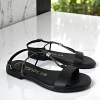 VALERIA'S Sandalias planas elegantes de piel con detalles cristales ideal eventos - details 0