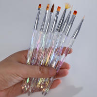 Set De 8 Brochas De Uñas Aurora Para Arte De Uñas Y Acrílico UV Gel Pintura Dibujo Flores/Líneas Brochas De Extensión Fototerapia Carving - details 4
