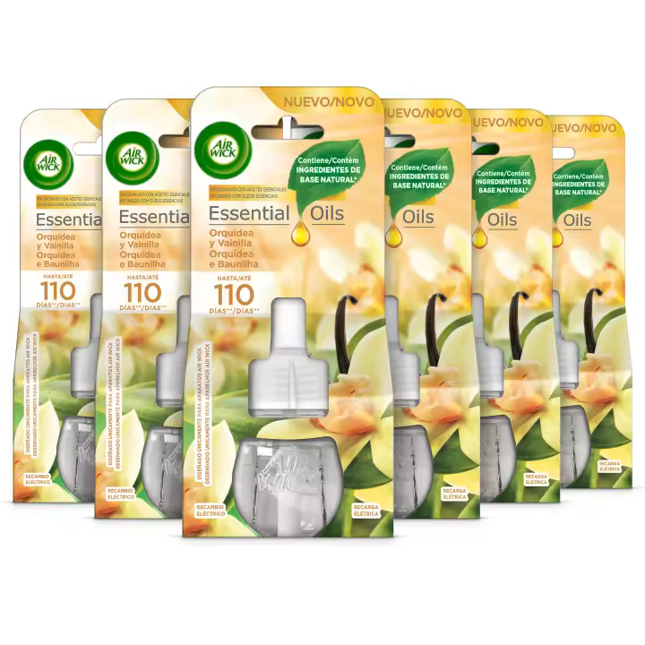 Air Wick Eléctrico - Ambientador para casa con aroma a Vainilla - 6 Recambios - 1