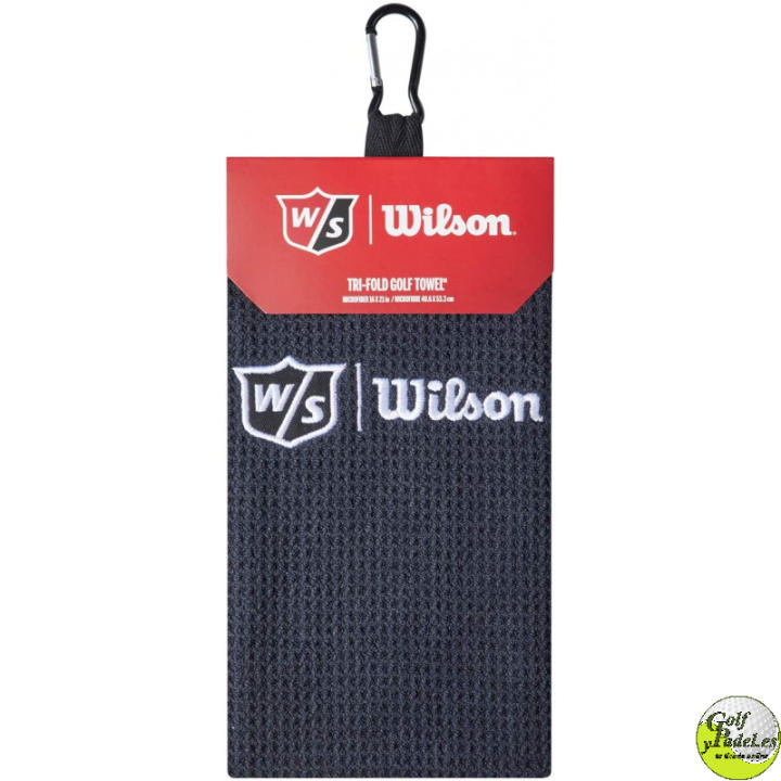 WILSON - Toalla Triford Towel Black - Excelente toalla que te acompañará en las rondas de golf - Super precio!