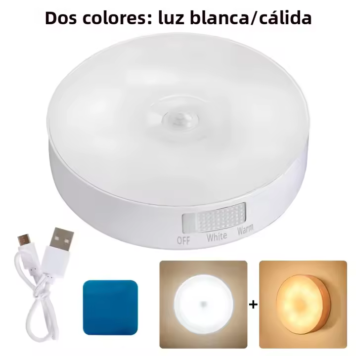 Lámpara Nocturna Inalámbrica Con Sensor De Movimiento 8LED Para Dormitorio Decoración De Pared Escalera Armario Closet Luz De Lectura - 1