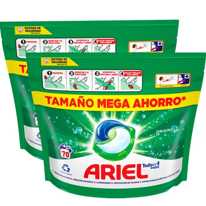 Ariel |  Pack Todo En 1 Pods, 140 Cápsulas De Detergente Líquido 2x70 Lavados - 1
