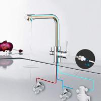 Grifo 3 en 1, grifo mezclador de cocina de osmosis con 2 salidas, 3 vías, agua fría y caliente, dos colores, - details 1