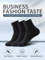 3 Pares De Calcetines Negros Para Hombre Algodón Business Para Zapatos Largos KupiVIP Uso Diario Cómodo Transpirable - details 7