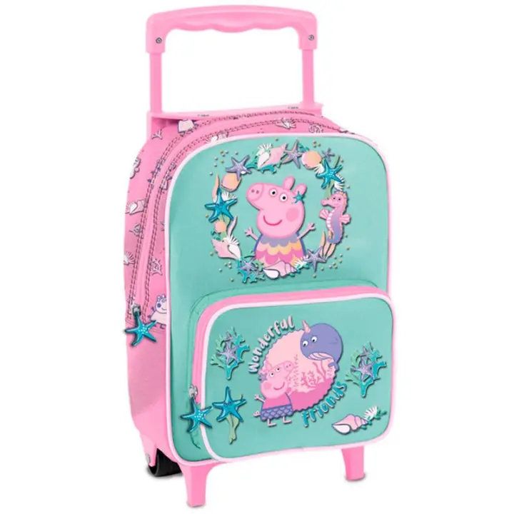 Bolsos Hf Mochila Peppa Pig Bajo El Mar con Carro 33x22x11cm - 1