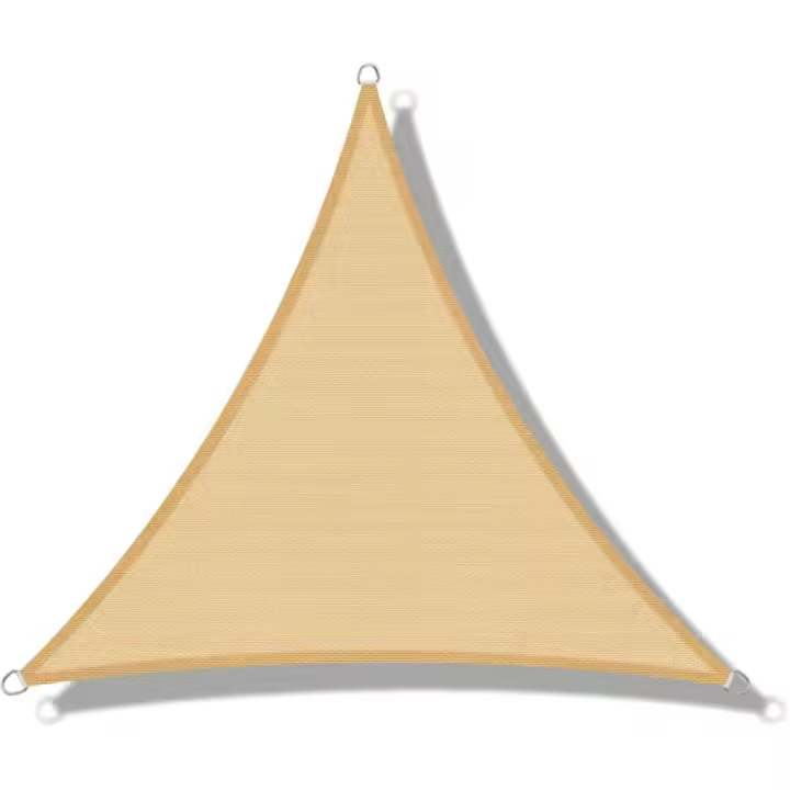 Vela de Sombra (HDPE) Triangular 3 x 3 x 3m Arena Protección UV para Patio Camping Jardín al Aire Libre - 1