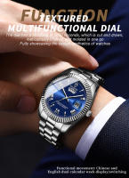Reloj De Pulsera De Lujo Para Hombre Quadrícula Impermeable Con Fecha Y Semana Luminoso Acero Inoxidable Deportes 2024 Nuevo - details 15