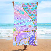 Toalla de playa de microfibra con estampado de sirena, de secado rápido, estilo europeo y americano - details 0
