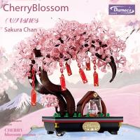 Bloques De Construcción Románticos Sakura Árbol En Maceta Luz De Bloques Decoración De Escritorio Juguete DIY Para Niños Regalos - details 1
