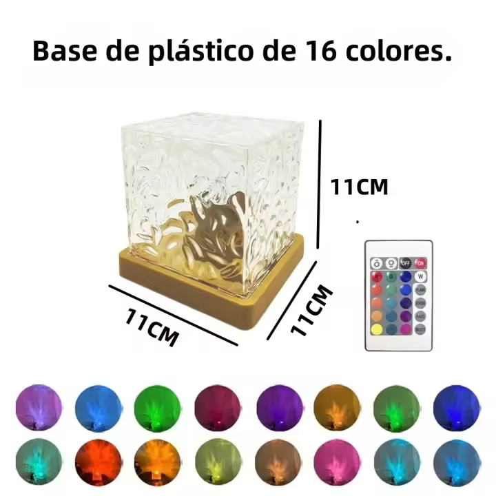 Proyector De Ondas De Agua Dinámico Y Luz Nocturna Con Lámpara De Cristal De Llama En 16 Colores Para Sala De Estar Estudio Dormitorio Luz Rotatoria - 1