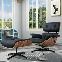 EU Stock TY307 Classic Recliner Light Acid Branch Armchair Black Cowhide Black Big Head Foot Deck Chair 360° Swivel Lounge Chair Furniture Genuine Leather Recliner Chair Modern Lounge Chair with Ottoman for Home Living Room Office (Black) - details 10