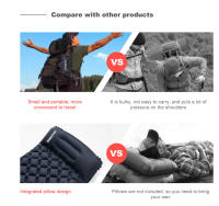 PACOONE Almohadilla De Acampar Al Aire Libre Con Cojín Inflable Plegable Ultra-ligera Chapa Impermeable Para Viajes Y Senderismo - details 8