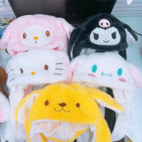 Gorro De Saltar Con Orejas De Sanrio Kuromi Y Hello Kitty LED Plush Divertido Para Adultos Y Niños Regalo De Fiesta De Navidad Decoración - details 0
