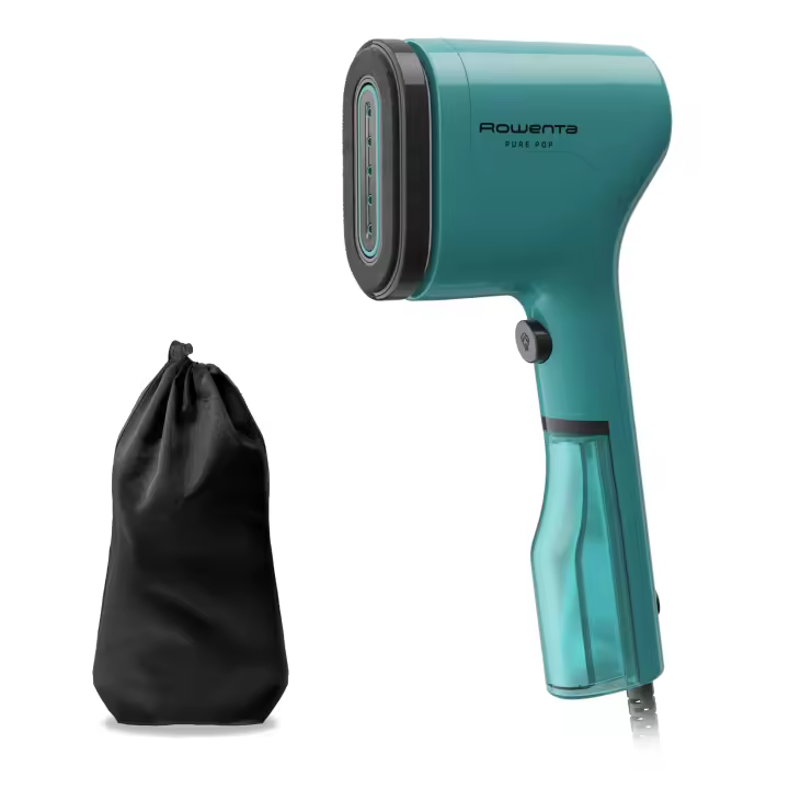 Cepillo de vapor Pure Pop de Rowenta, elimina arrugas/purifica los tejidos, salida de vapor de hasta 20 g/min, quitapelusas, tejidos delicados, sistema de cabezal reversible, compacto, apto para viajar, rápido calentamiento, DR2024D1 - 1