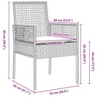 Conjunto de bistro de jardín de 3 piezas vidaXL con cojines Beige de polirratán - details 6