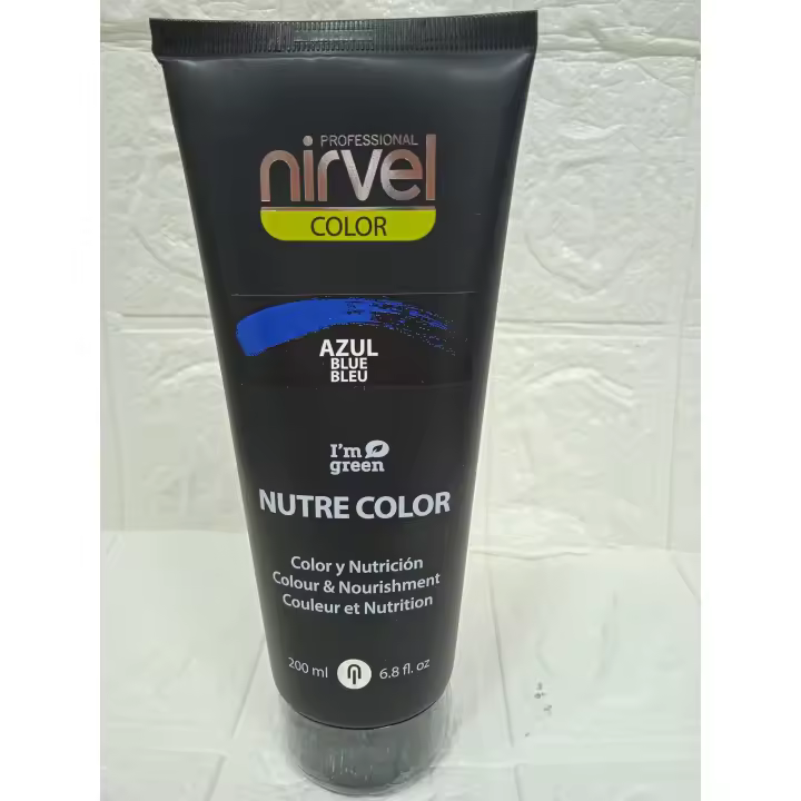 NIRVEL Cosmetics mascarilla color azul 200ml, aporta nutrición y brillo. - 1