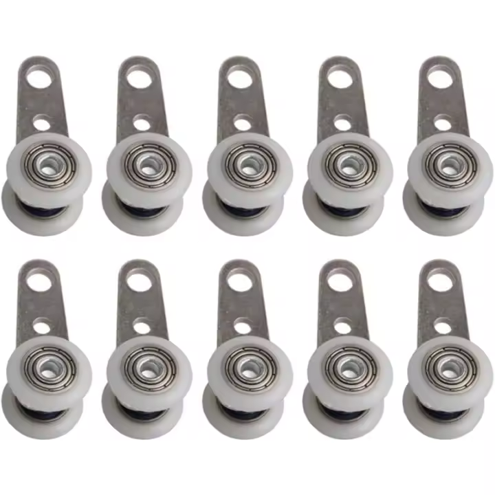 Paquete de 10 ruedas para ventanales o puertas correderas - metal y plástico - 4,5 x 1,9 cm - 1