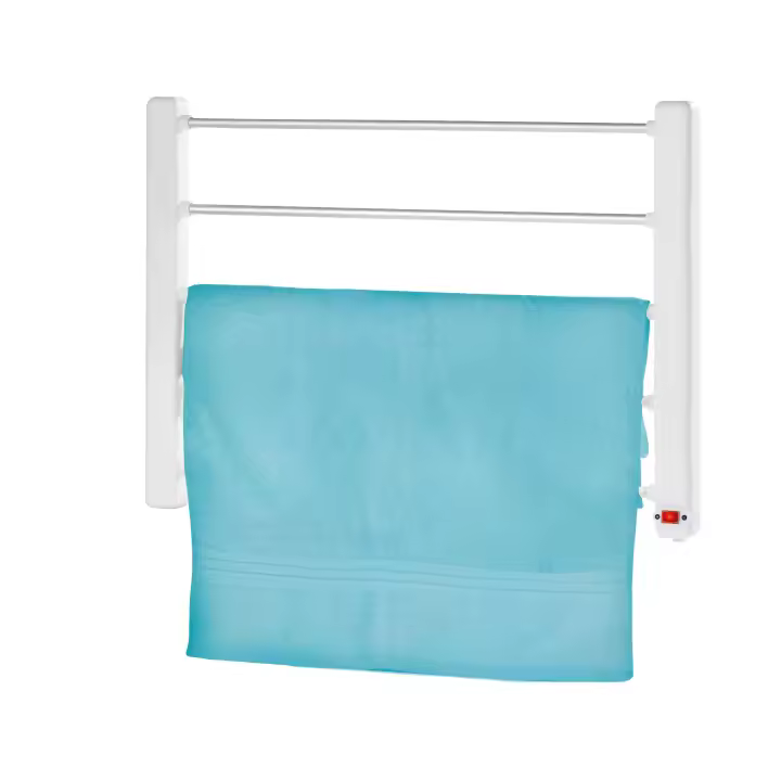 Toallero Jocca eléctrico para pared con 5 barras de aluminio calefactoras resistentes a la humedad que secan y calientan la ropa de forma rápida y uniforme con kit de montaje incluido y su tamaño es de 60 * 44 cm - 1