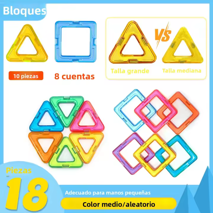 Juego De Construcción Magnético Educativo STEM De Mediana Tamaño Bloques Duraderos De Color Vibrante Regalo De Aprendizaje Ideal - 1