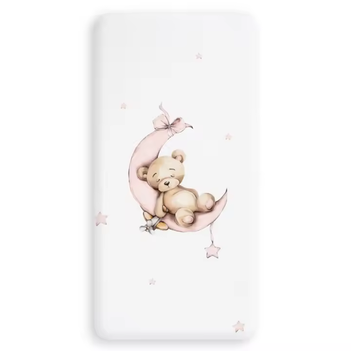 INTERBABY SET FUNDA NORDICA 2 PIEZAS CUNA CON RELENO y CHICHONERA OSO LUNA ESTRELLAS 120X60CM - 1