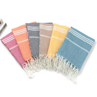 Toalla De Playa Turca De Algodón 90x180CM Absorbente Suave Para Viaje Portátil Sauna Spa Gimnasio Fitness Con Borlas Toalla De Baño - details 3
