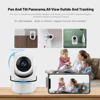Cámara IP Icsee Smart Home 1080P 5MP HD Seguridad Auto Tracking Wireless Vigilancia Visión Nocturna WiFi Cámara Blanco - details 0