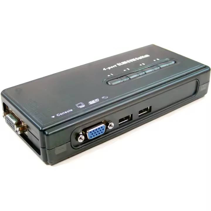 Conmutador KVM Uniclass USB VGA 1KVM a 4CPU mini - BeMatik - 1