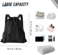 Mochilas de Cuerdas,Impermeable Deporte Mochila Ligera Nylon Bolsa de Gimnasio with Cordón para Hombre Mujer,Gym Bag para Deporte - details 0