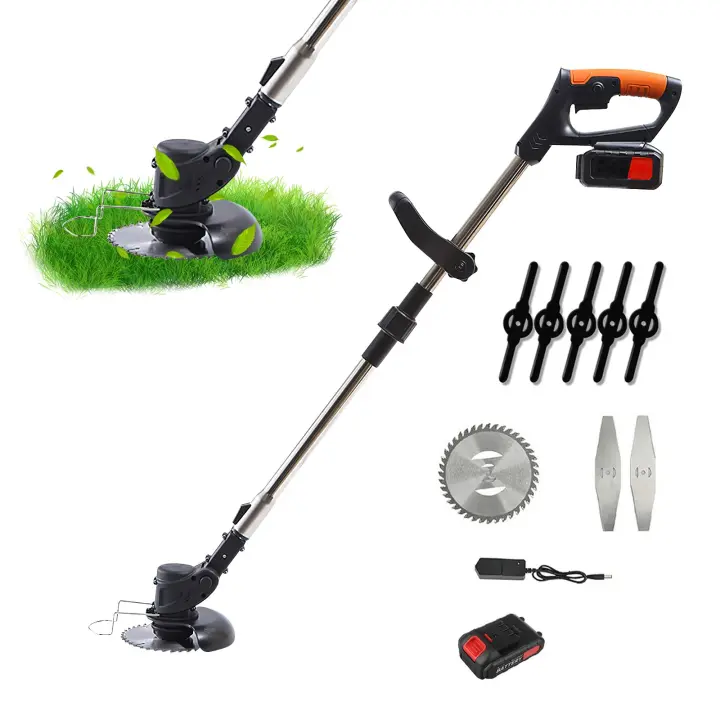 Cortacésped eléctrico inalámbrico de 850W, cortador potente de 18000PRM, herramienta de jardín ajustable con 2 baterías de piezas y 24V - 1