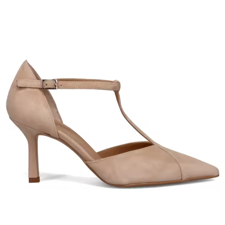 Mercedita Sangiorgio de ante beige con medio Tacón V17313_CAMOSCO-NAKED - 1