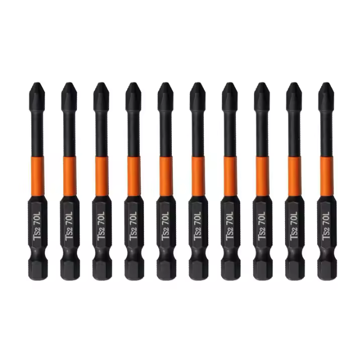 Juego De 10 Piezas De Puntas De Destornillador De Impacto PH2 Magnético Para Destornillador Eléctrico Tamaño 1/4 Pulgada Acero De Aluminio Longitud 25-150 Mm - 1