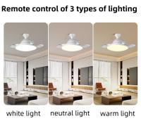 Lámpara De Techo LED Con Ventilador Oculto E27 Para Sala De Estar Cocina Garaje Con Control Remoto Y Blades Retráctiles Fuente De Alimentación DC - details 1