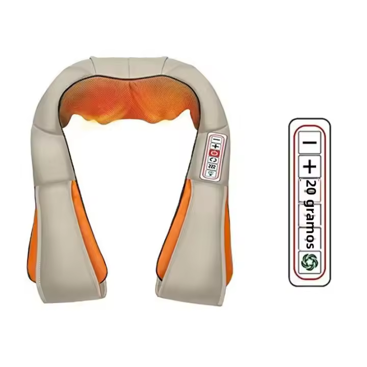 Chalé De Masaje Cuello 3D Eléctrico En Forma U Con Calor Infrarrojo Y Rodillazos Para Espalda Y Hombros Masajeador Shiatsu Para Uso En Casa Y Coche - 1