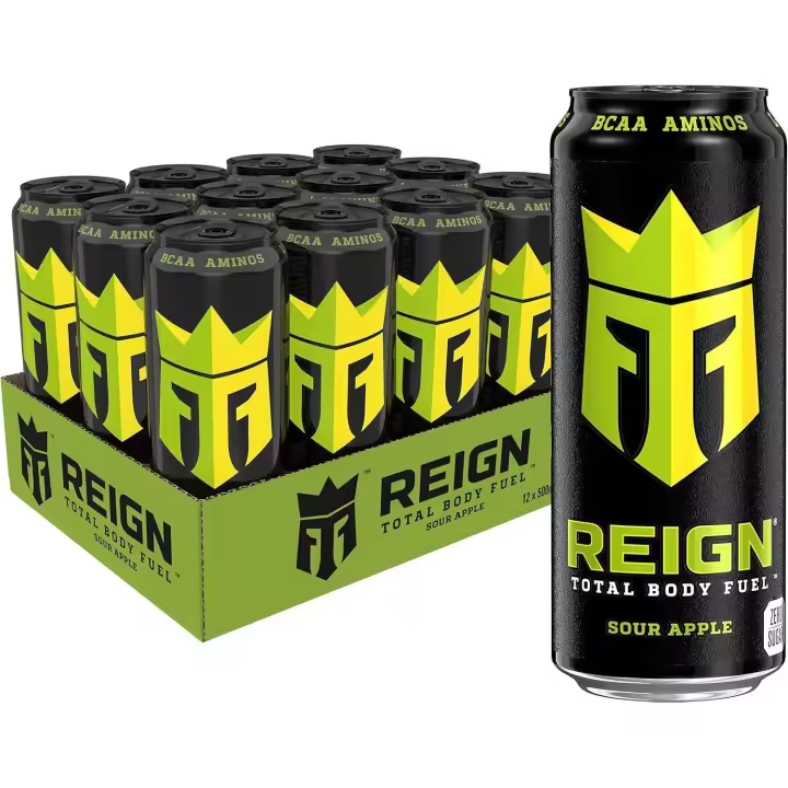 REIGN SOUR APPLE sabor manzana - Pack 12 latas de 500ml - IMPORTACION - 1